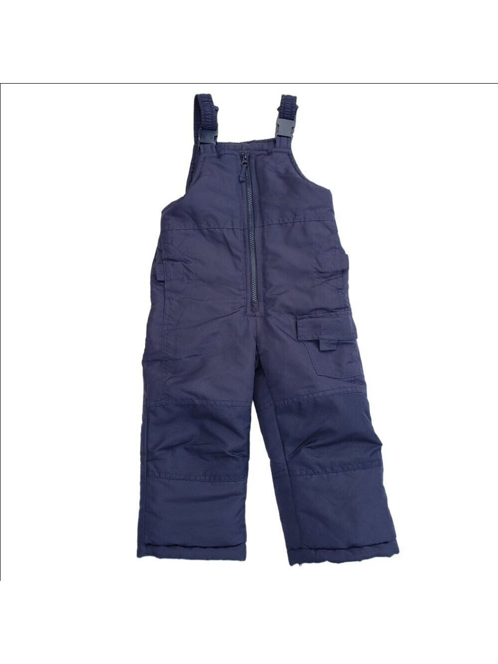 London Fog Toddler Snow Bib Overalls Size 2T Navy Blue Insulated - Picture 3 of 9